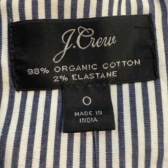 J.‎ Crew Women's Blue Pinstripe Short Sleeve Tie Waist Jumpsuit Size 0 NEW - Picture 4 of 8